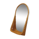 Vintage rattan mirror with storage shelf