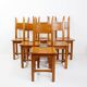 Ensemble de 6 chaises en chêne brutalistes - années 1970