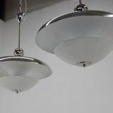 Ensemble de deux lustres Bauhaus, années 1930, restauré