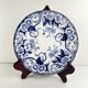 Set of 6 dessert plates in ironstone "Flora" – Creil et Montereau, 19th century, blue