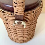 Wicker rattan ice bucket