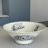 Antique ironware salad bowl, Marine model – Creil et M factory