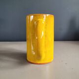 Mustard glazed terracotta mug signed - cup