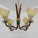 Mid-century Wood Chandelier 1970‘s