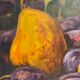 Still life with quetsches and pears signed and dated 1935