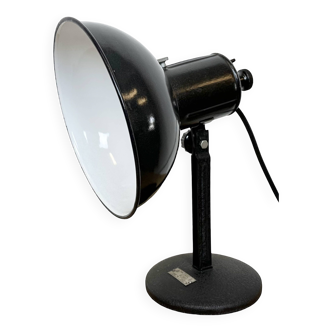 Vintage black enamel table photo lamp, 1950s