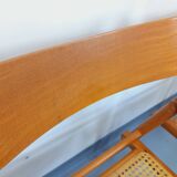 Set of 4 vintage folding chairs from Habitat made of beech wood and caning.