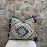 Oreiller berbère vintage Housse de coussin marocain Laine