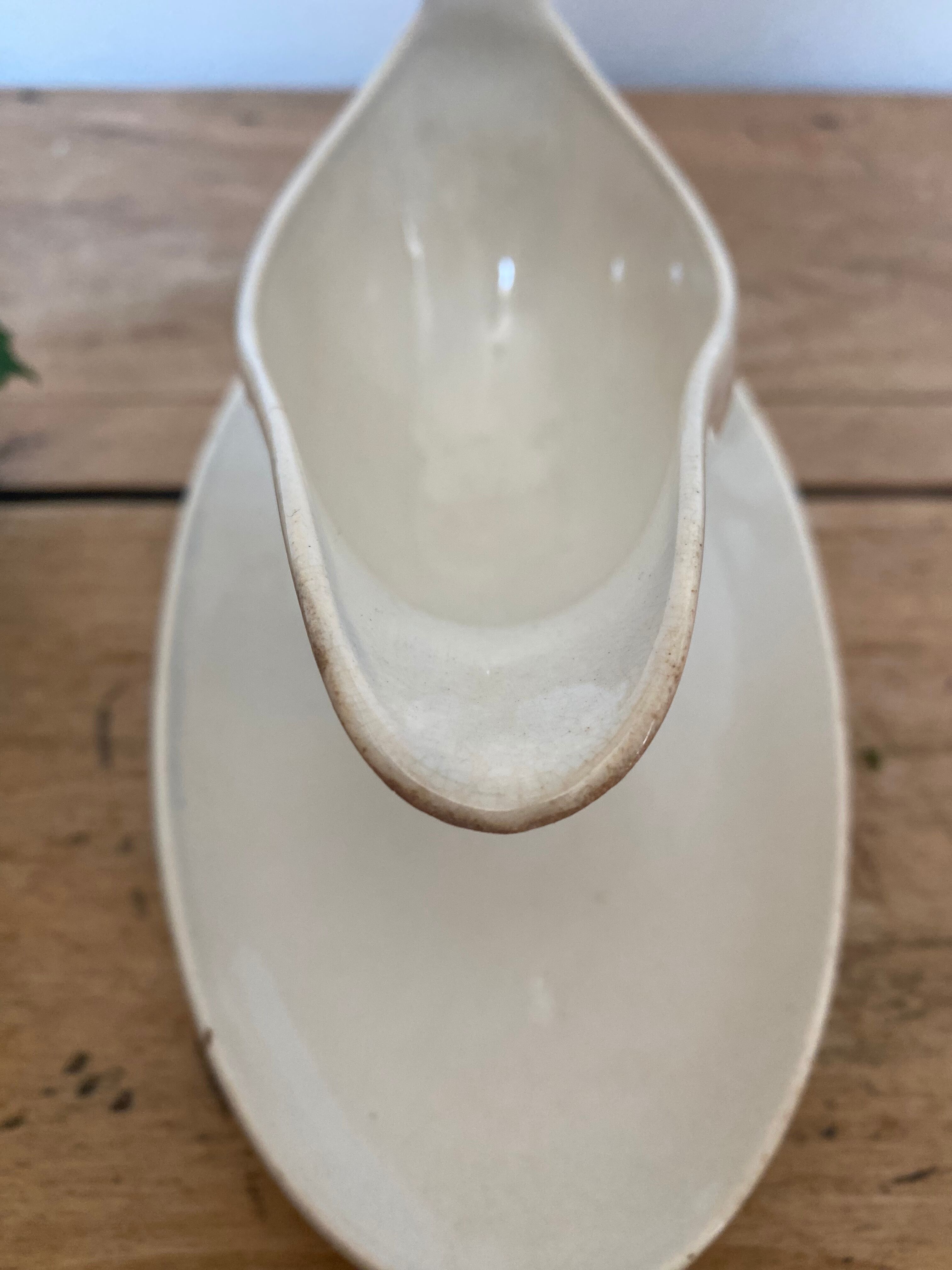 Creil and Montereau porcelain sauce boat