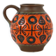 Vase convexe orange rare en poterie d'Allemagne de l'Ouest Wekara 1850-18