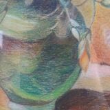 Tableau ancien au bouquet