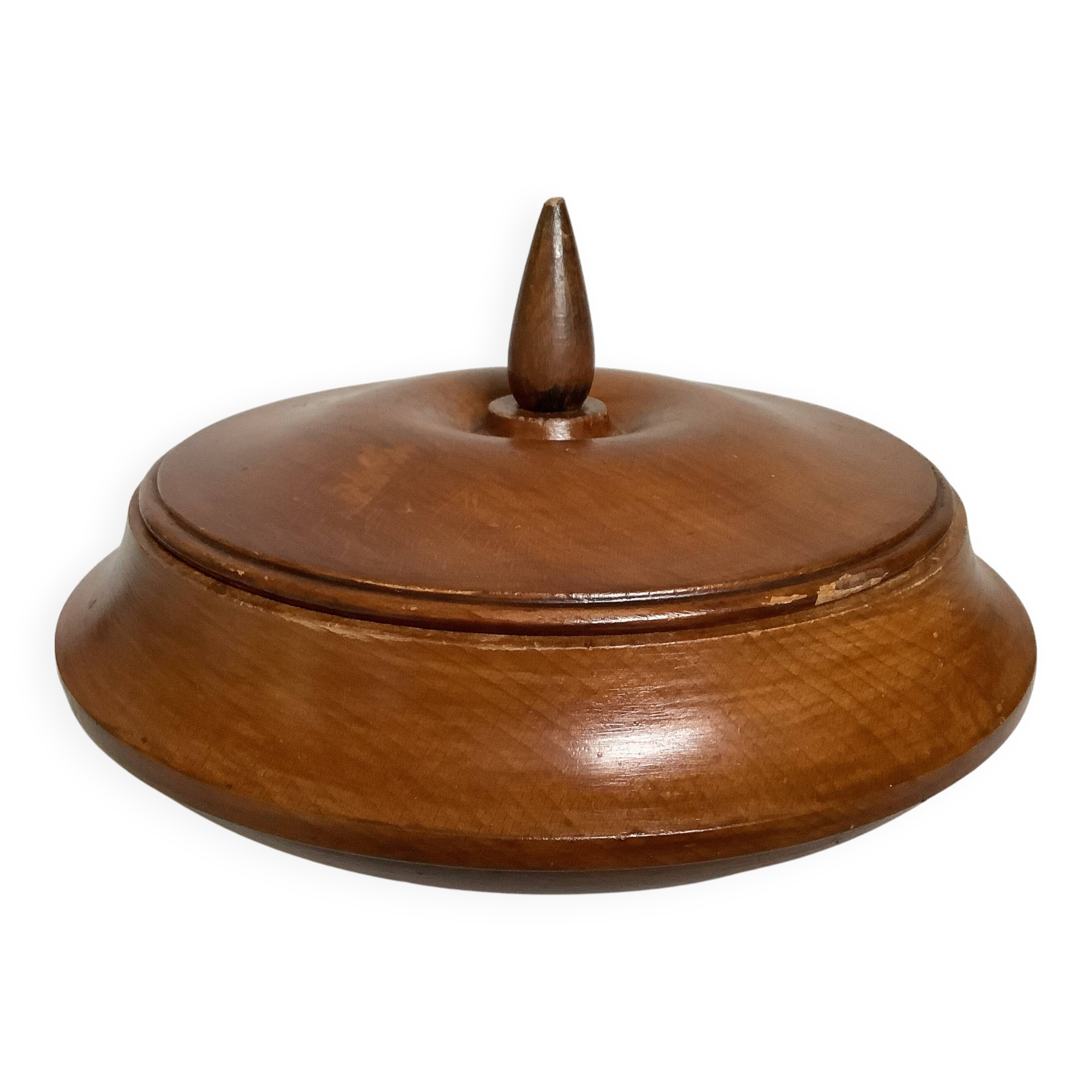 Large Scandinavian wooden box empty pocket