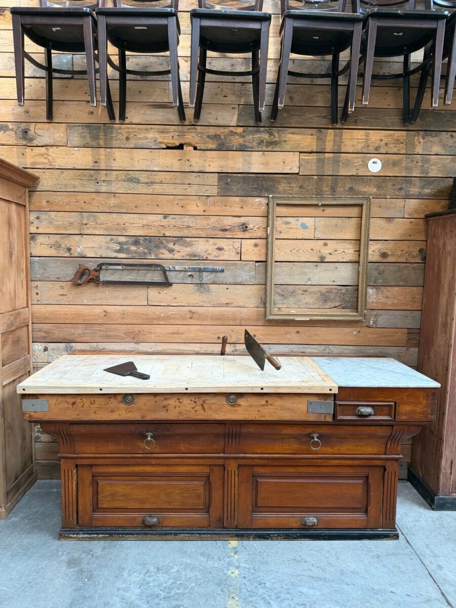 Large butcher's block from the late 19th century.