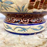 Glazed ceramic vase of the School of Bien-Hoa, Decorations of sages, circa 1930
