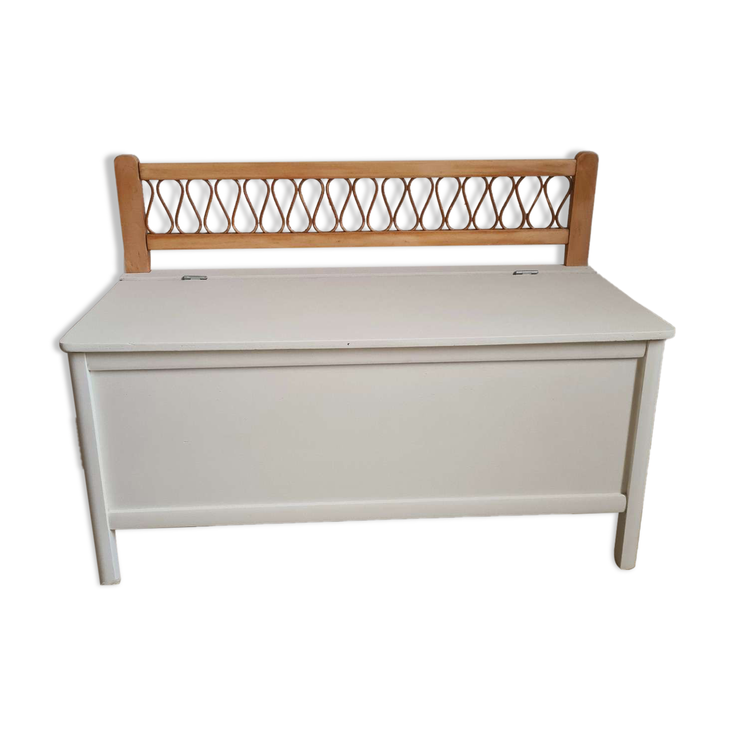 Old wooden and rattan chest