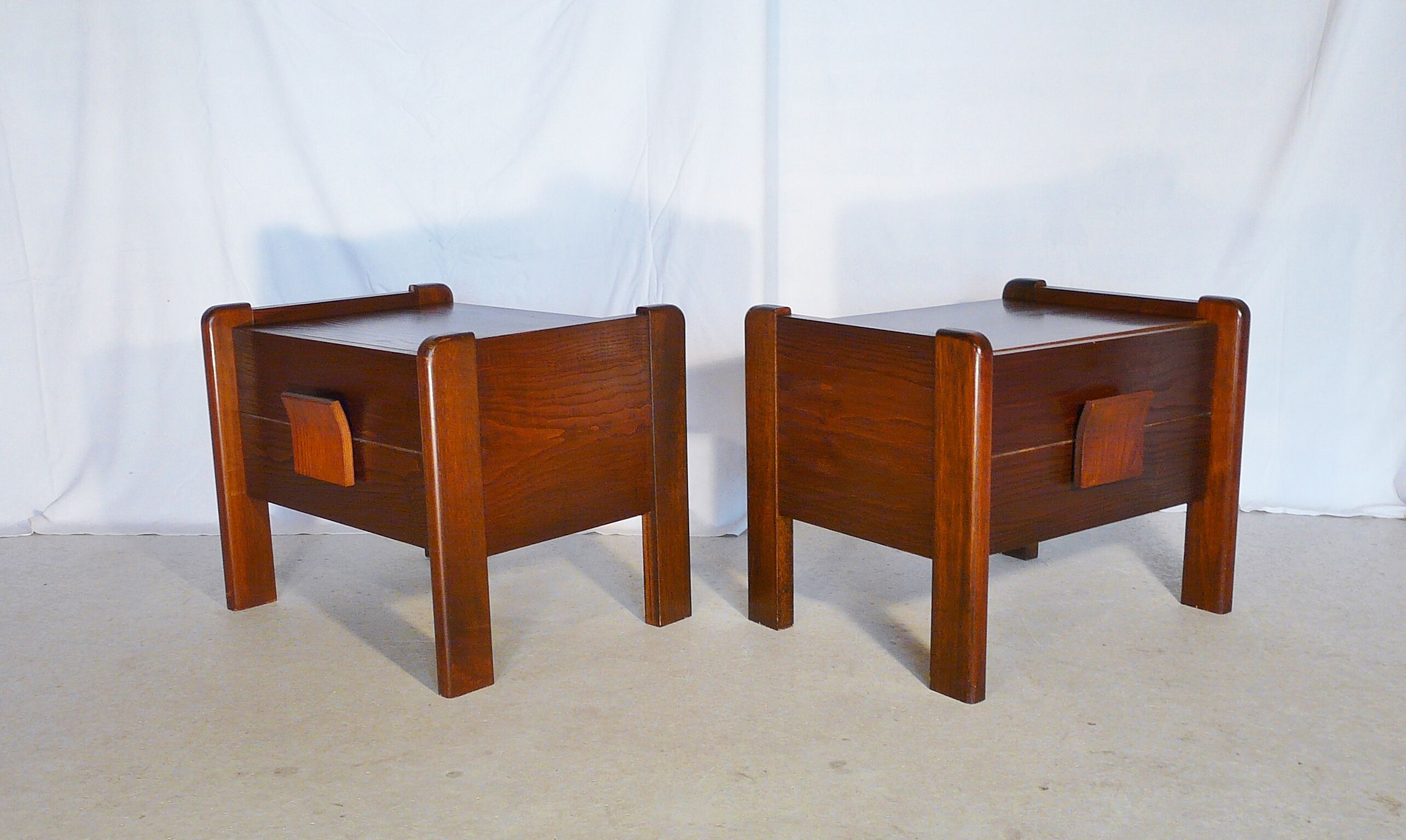 Pair of vintage Scandinavian bedsides in teak