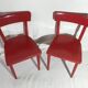 Paire de chaise ancienne Baumann bois rouge assise enfants vintage