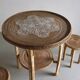Vintage woven wicker table set | 1980s