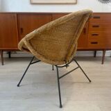 Paire de fauteuils en rotin, 1950