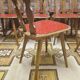 Set of 12 vintage 1960s red leatherette bistro chairs