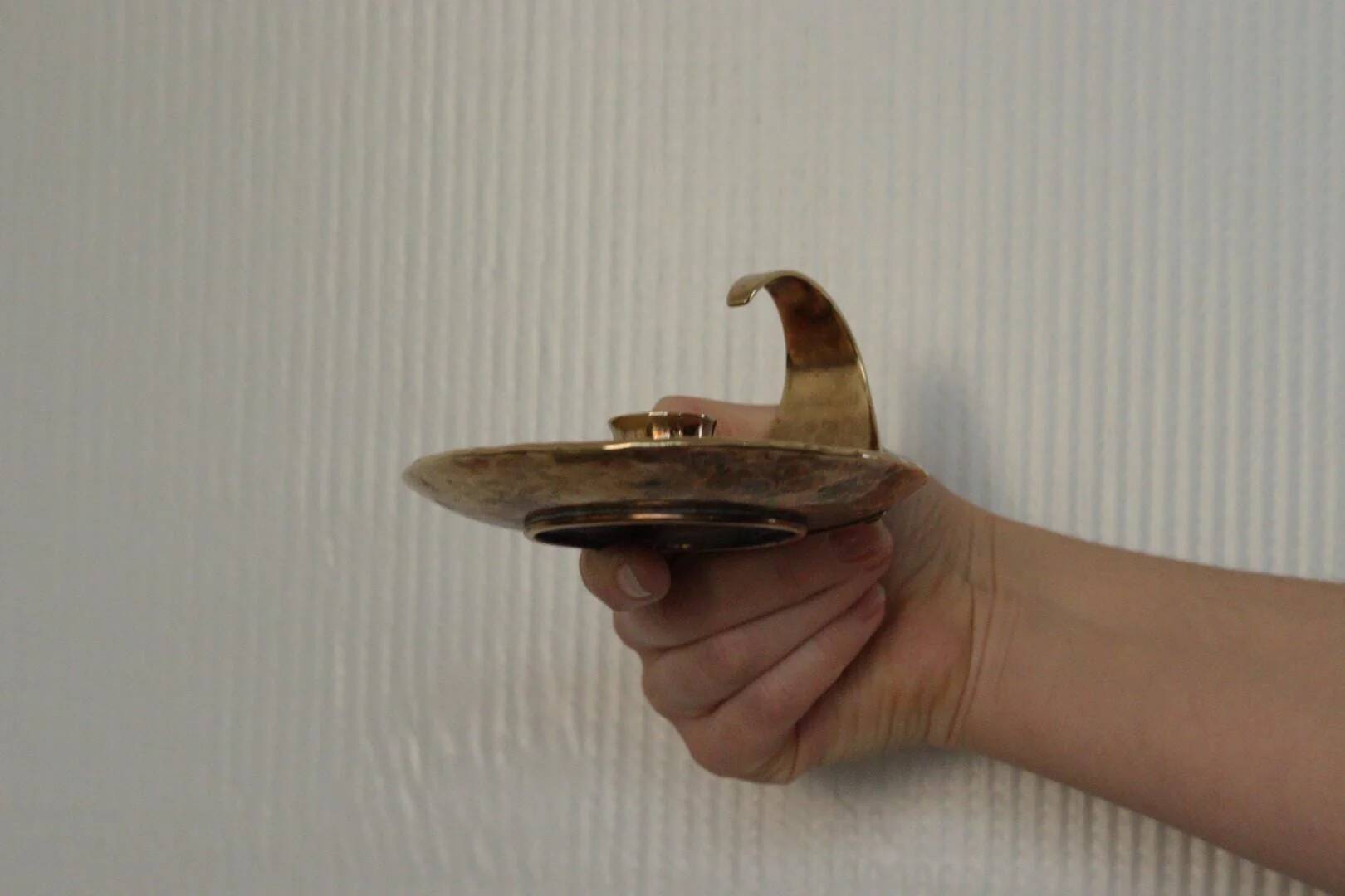 Pair of Swedish mid-century candlestick holders by Skutuna