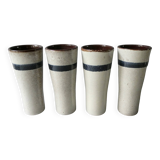 4 large ceramic glasses signed MBFA Pornic, 1960s