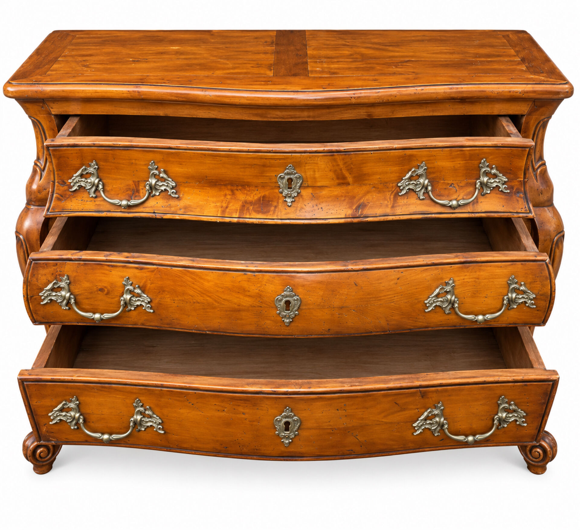 Commode tombeau galbée Louis XV