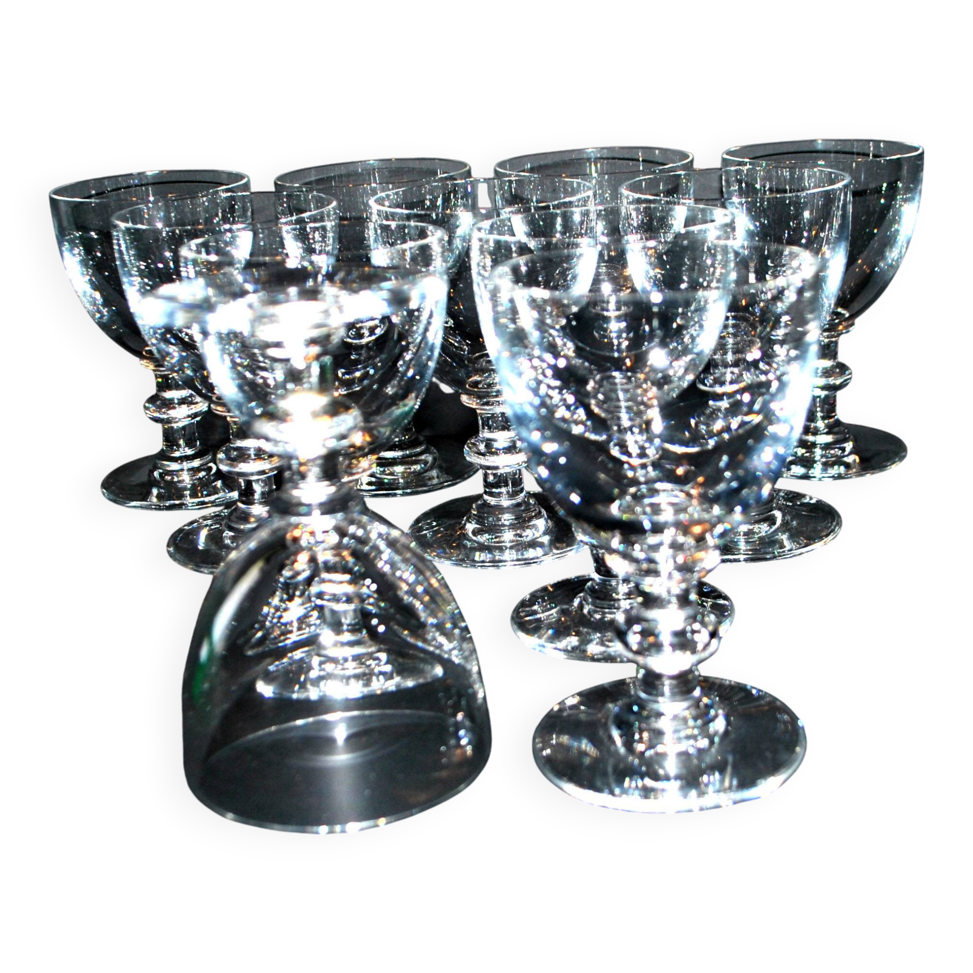 Set of 11 uncut Trianon wine glasses CRISTAL SAINT-LOUIS 2nd choice H12