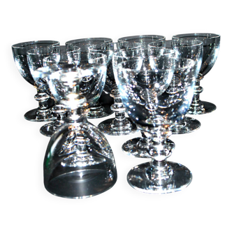 Set of 11 uncut Trianon wine glasses CRISTAL SAINT-LOUIS 2nd choice H12
