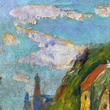 Vintage Mid Century Framed Oil Painting - Evening Walk