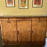 Importante enfilade en loupe de thuya XIX eme.plateau de marbre