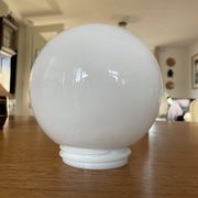 Milk Glass Spherical Ceiling Lamp, Opaline Shade with Diameter 7.5 cm