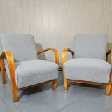 Fauteuils en hêtre par Karel Kozelka & Antonin Kropacek années 1940