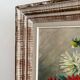 Peinture ancienne tableau huile sur toile fleurs dahlias 