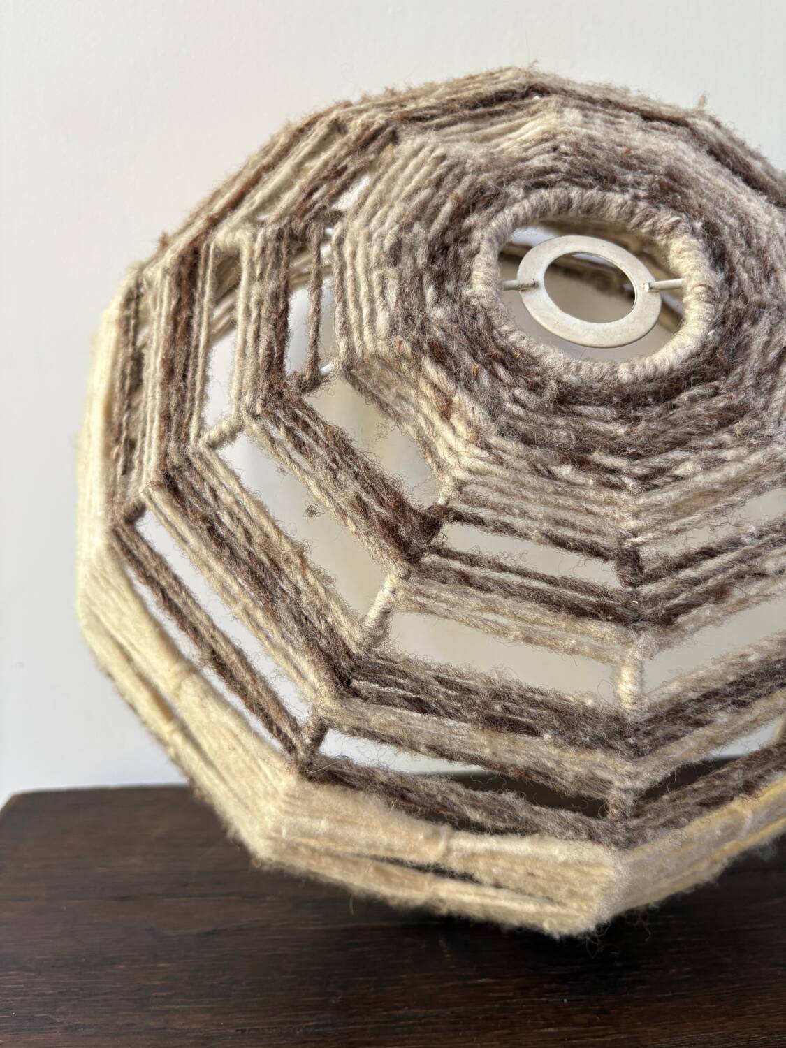 Vintage 70s wool ceiling lamp shade