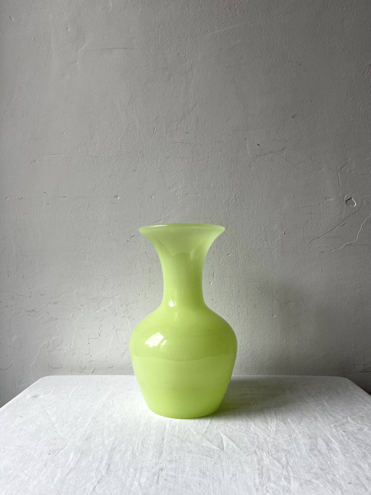 Pastel green opaline vase