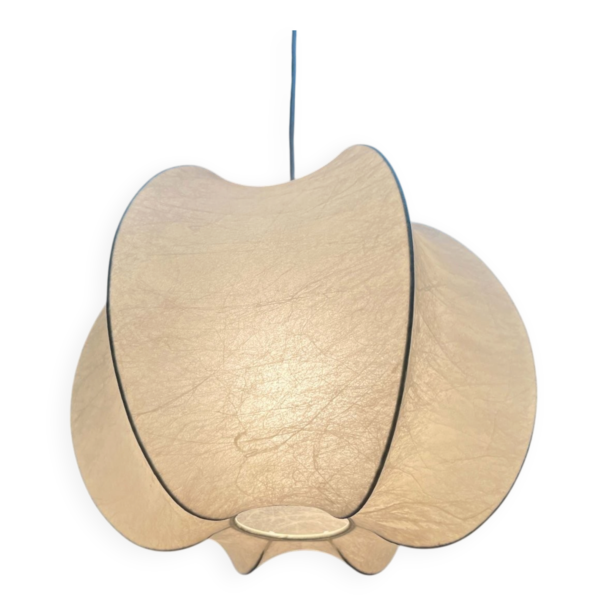 Modern mid-century Cocoon pendant lamp by Friedel Wauer for Goldkant Leuchten, Germany, 1960s.