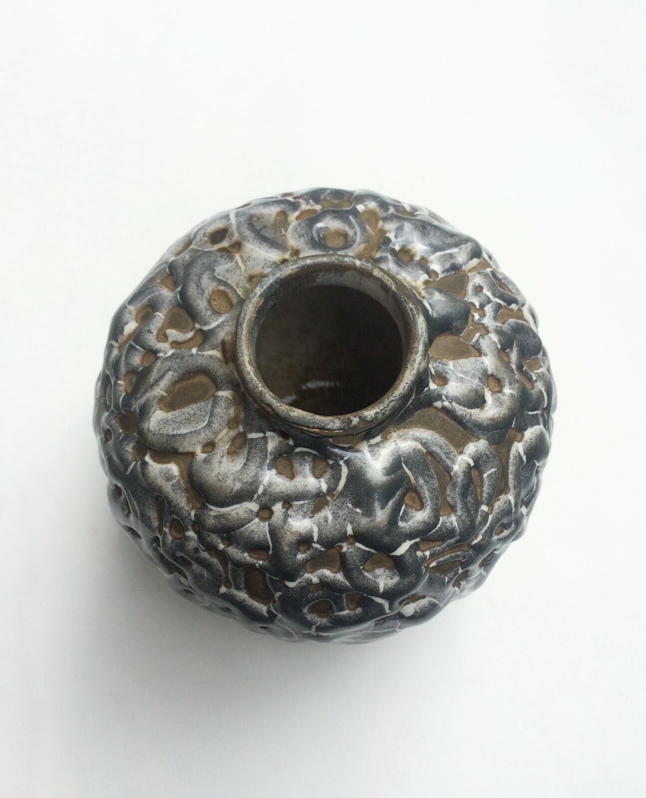 Vase ceramic ball enamelled with La Charentaise drippings