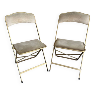 Set of 2 Vintage Folding Opera Chairs
