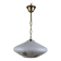 Suspension en verre blanc et motif de fleurs.