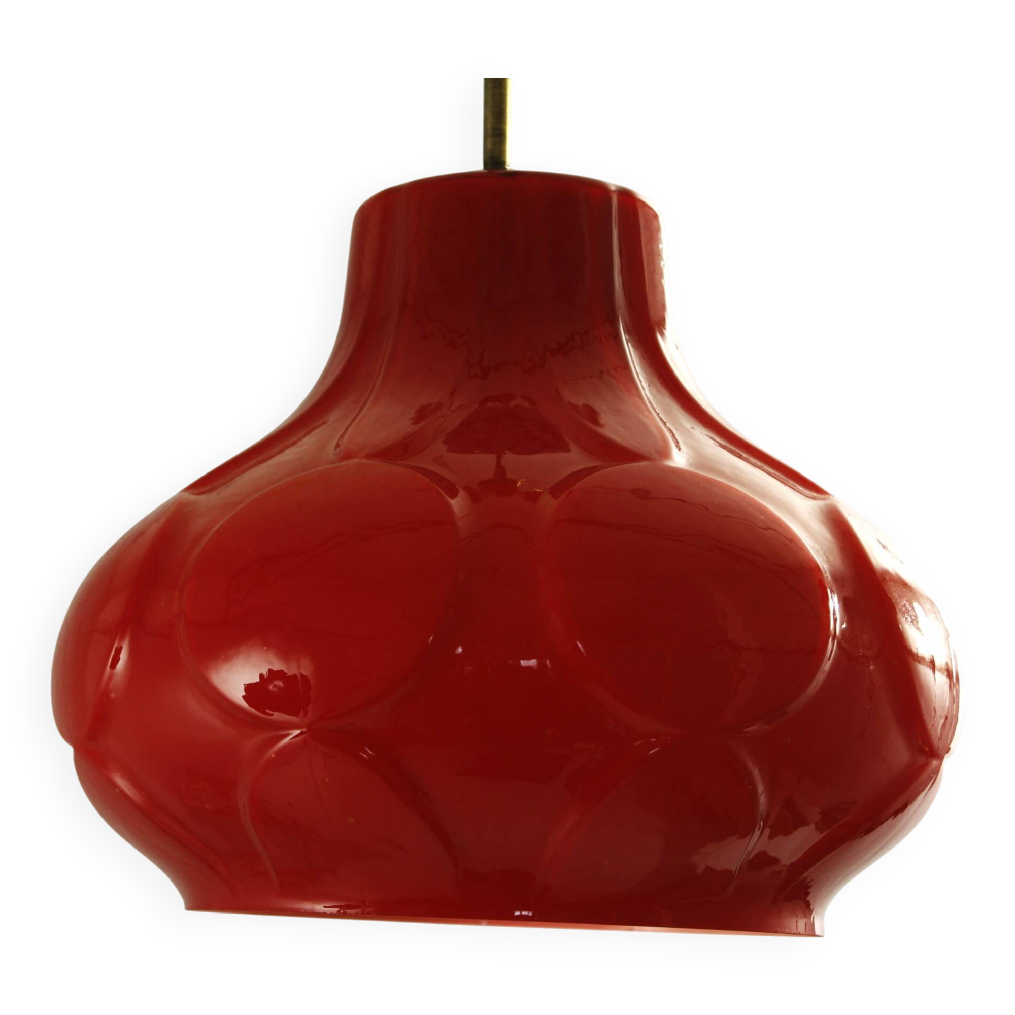 Glass and Brass Pendant by Napako , 1970s