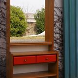 Miroirs en hêtre, années 1970, ensemble de 2