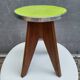 Vintage pop design stool 1950 • granny green leather