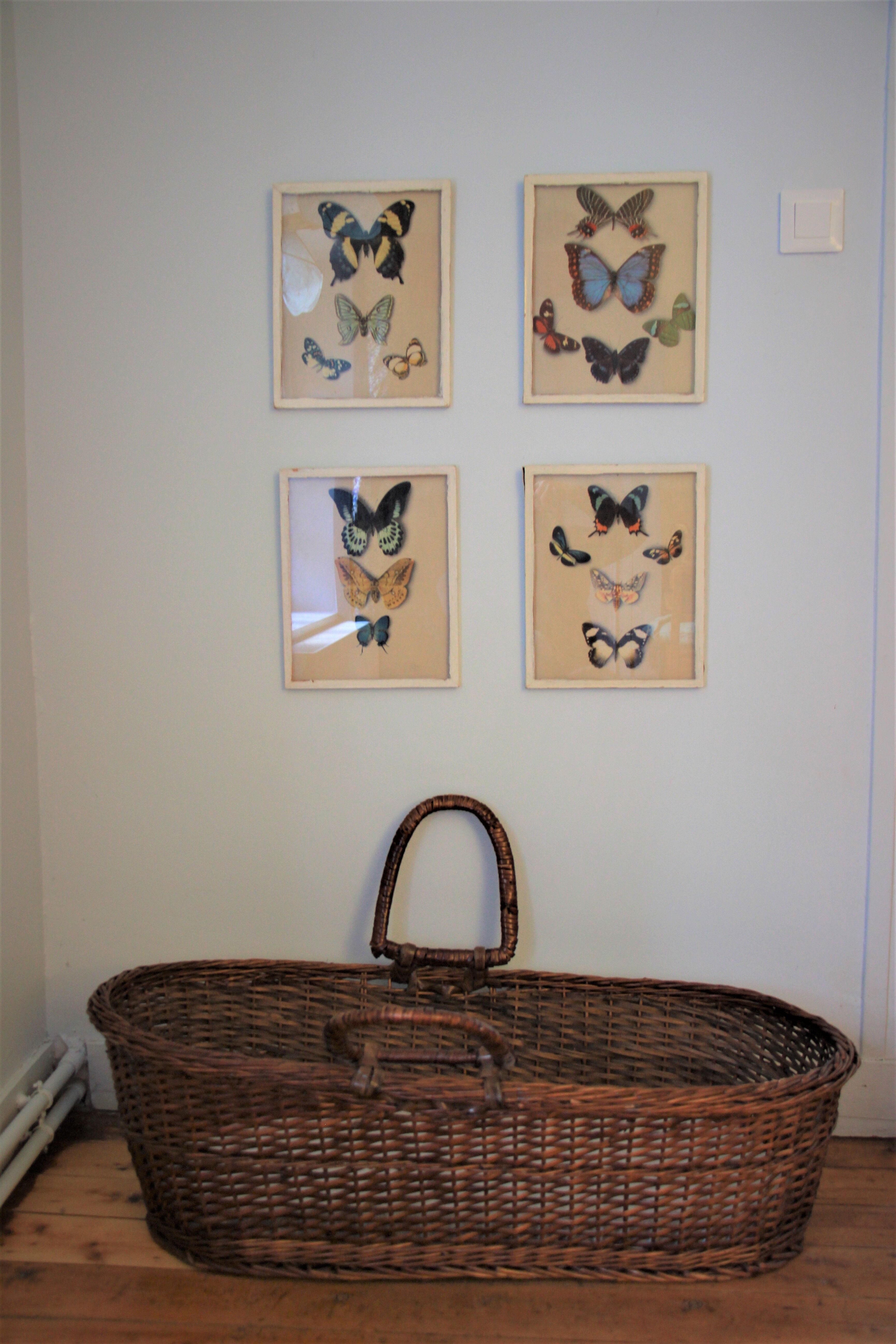 Brown rattan bassinet
