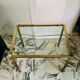 Vintage brass fluted side table & chrome — Romeo Rega 1970
