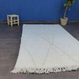 Carpet beni ouarain white large diamonds  145 X 255 cm