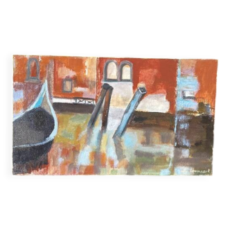 Semi-abstract painting “Venice” 27 x 46