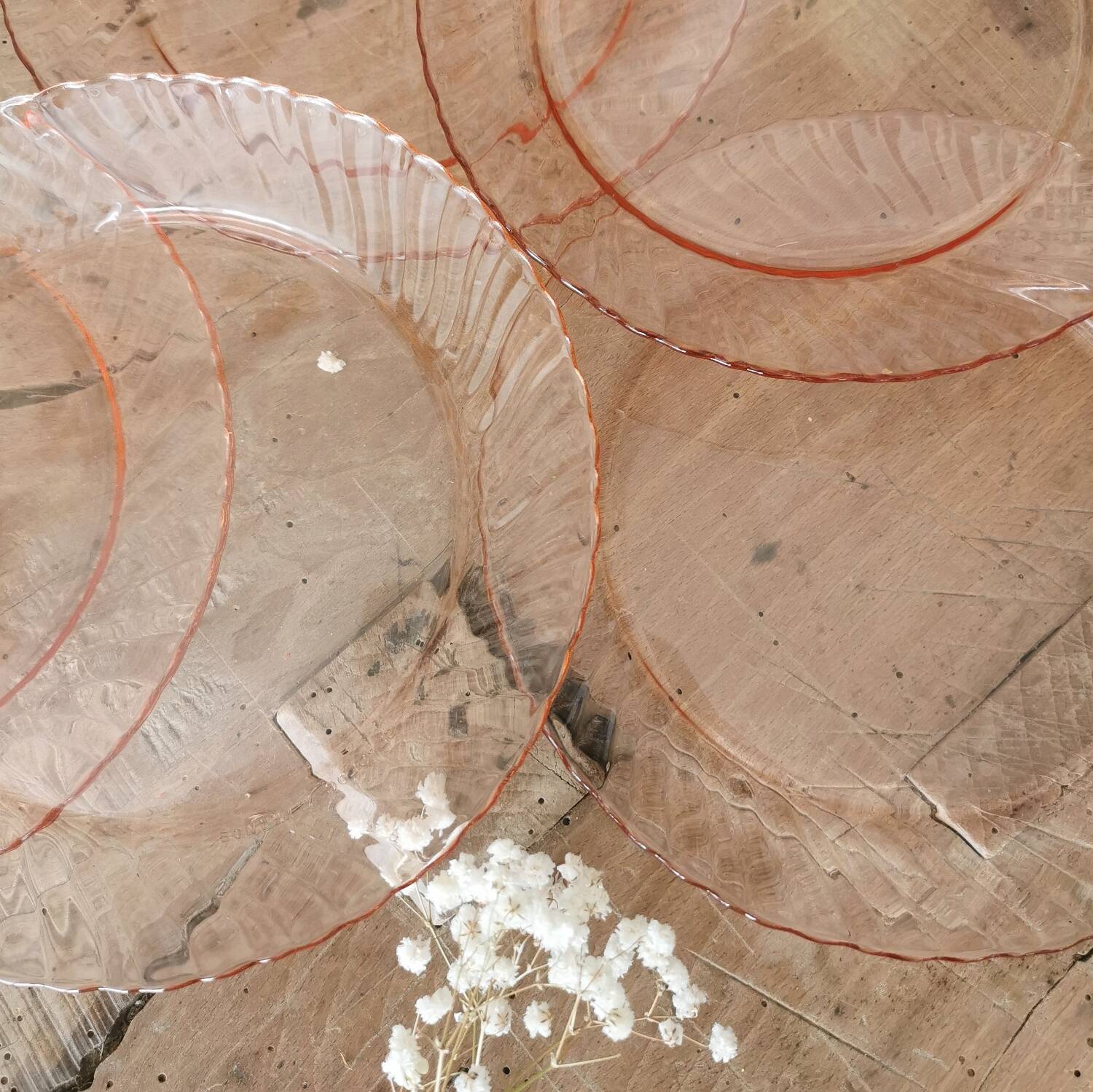 6 Rosaline Arcoroc Vintage Dessert Plates