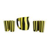 Orangeade service, vintage water service, yellow and black plastic. design. Year 60