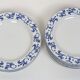 Série de 10 assiettes plates blanches et bleu